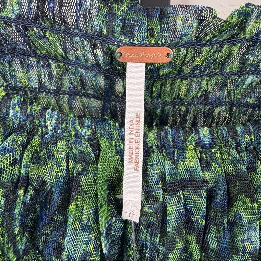 Free People Penelope Blouse Deep Sea Color New With Tags Size Small - Picture 5 of 8